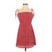 Shein Casual Dress - Mini Square Sleeveless: Red Polka Dots Dresses - Women's Size X-Small