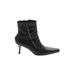 Donald J Pliner Ankle Boots: Black Animal Print Shoes - Women's Size 7 1/2 - Pointed Toe