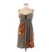 Sweet Storm Casual Dress - Mini: Brown Print Dresses - Women's Size Medium