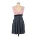 Speechless Casual Dress - Mini V Neck Sleeveless: Pink Dresses - Women's Size Medium