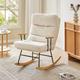 White Sherpa Upholstered Adjustable Rocking Chair