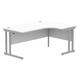 Office RH Corner Desk Steel Double Cantilever 1600X1200 White/Silver