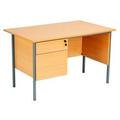 Sonata Rectangular 1200mm Desk with Single 2 Drawer - EF1275REC2DPBEBK