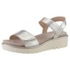 Sandalette ARA "BILBAO", Damen, Gr. 38, grau (platinfarben), Glattleder, metallic, casual, Schuhe, Sommerschuh, Sandale, Keilabsatz, Klett, Weite G (weit)