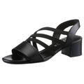 Sandalette ARA "PRATO" Gr. 5,5 (38,5), schwarz Damen Schuhe Sandaletten Sommerschuh, Sandale, Blockabsatz, mit Gummizug, H-Weite (sehr weit)