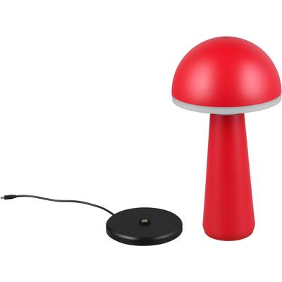 LED Außen-Tischleuchte REALITY LEUCHTEN "FUNGO", rot, H:31,0cm Ø:16,0cm, Lampen, Outdoor Akku Tischlampe inkl Ladestation USB-C, Lichtfarbe einstellbar Image