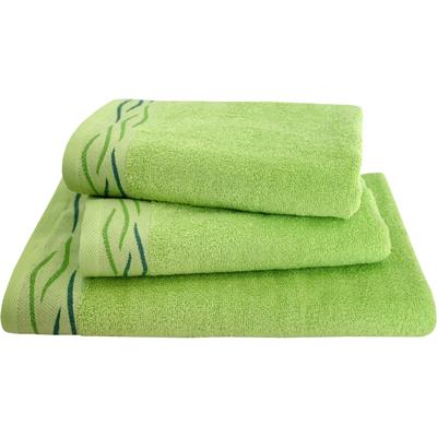 Handtuch Set DYCKHOFF "Wave", grün, 3 tlg., Frottier, Frottier, Obermaterial: 100% Baumwolle, Handtuch-Sets, mit Jacquard-Bordüre;4 Handtücher (50x100cm), 2 Duschtücher (70x140cm) Image