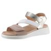 Sandalette ARA "MADEIRA", Damen, Gr. 39, beige (sand, weiß, platinfarben), Glattleder, Veloursleder, sportlich, Schuhe, Sommerschuh, Sandale, Keilabsatz, in Komfortweite H (= sehr weit)