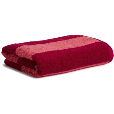 Handtuch MÖVE "Block Streifen", rot (ruby, coral), B:50cm L:100cm, Walkfrottier, Obermaterial: 100% Baumwolle, Handtücher (Packung), Handtuch mit Blockstreifen, 100% Premium Baumwolle, Made in Germany Image
