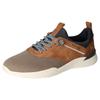 Slip-On Sneaker MUSTANG SHOES, Herren, Gr. 50, grau (taupe, cognac), Lederimitat, Textil, casual, Schuhe, mit Mustang Markenlabel, Freizeitschuh, Halbschuh, Schlupfschuh