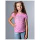 T-Shirt TRIGEMA "TRIGEMA mit glitzerndem Herz-Motiv" Gr. 128, pink (candy) Kinder Shirts T-Shirts