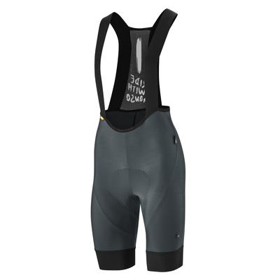 Fahrradhose GONSO "SQlab GO BIB W", Damen, Gr. 42, Normalgrößen, grau (dunkelgrau), 80% Polyamid. 20% Elastan, Hosen, Damen Radhose, Sitzpolster und Träger, moderne Radlerhose, Tight Fit Image