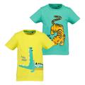 Kurzarmshirt BLUE SEVEN "kl Kn T-Shirt, RH - 2er Pack" Gr. 98, gelb, lagune Jungen Shirts T-Shirts