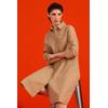 Sommerkleid SENSES.THE LABEL, Damen, Gr. XL, US-Größen, beige (natural beige), Material: 100% Baumwolle, unifarben, casual, A-Linie normal, hoch geschlossener Ausschnitt, 3/4-Ärmel eingesetzt 1-Knopf-Manschette, Kleider, aus Baumwolle