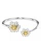 Swarovski Bracelets - Idyllia bangle, Flower, Rhodium plated - yellow - Bracelets for ladies
