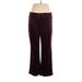 Calvin Klein Velour Pants - High Rise: Burgundy Activewear - Women's Size X-Large