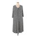 Lands' End Casual Dress - A-Line Scoop Neck 3/4 sleeves: Gray Dresses - Women's Size 3X