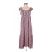 Zara Casual Dress - A-Line Square Short sleeves: Pink Dresses - Women's Size Small