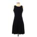 Ann Taylor LOFT Cocktail Dress - A-Line Crew Neck Sleeveless: Black Solid Dresses - Women's Size 0