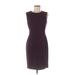 Calvin Klein Casual Dress - Sheath: Burgundy Solid Dresses - Women's Size 8