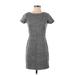 Banana Republic Factory Store Casual Dress - Mini Crew Neck Short sleeves: Gray Marled Dresses - Women's Size 0