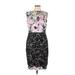 Maggy London Casual Dress - Party High Neck Sleeveless: Black Floral Dresses - Women's Size 12