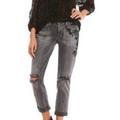 Jessica Simpson Jeans | Jessica Simpson Womens Gray Mika Best Friend Floral Embroidered Cropped Jeans 31 | Color: Gray | Size: 31