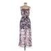 Fate Casual Dress Scoop Neck Sleeveless: Pink Print Dresses - Women's Size Medium Petite