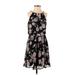 Blue Rain Casual Dress: Black Floral Dresses - Women's Size 2X-Small