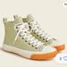 J. Crew Shoes | J. Crew High Top Women's Cotton Canvas Sneakers | Color: Green | Size: 7h