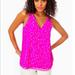 Lilly Pulitzer Tops | Lilly Pulitzer Florian Silk Sleeveless Top - Xs - New With Tags | Color: Gold/Pink | Size: Xs