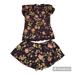 Victoria's Secret Intimates & Sleepwear | 2 Piece Victoria’s Secret Brown Floral Pajama Short Set Top Xs Bottom S | Color: Brown/Pink | Size: Xs