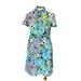 Lilly Pulitzer Dresses | Lilly Pulitzer Shirt Dress Womens Xs Multi Printed Floral Short Sleeve Knit | Color: Blue/Green | Size: Xs