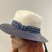 Coach Accessories | Coach Women's Hat Saint James, Panama Women's Colorblock Straw Size Xs/S | Color: Blue/Cream | Size: Os