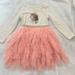 Disney Dresses | Disney Moana Cream And Peach Long Sleeve Tulle Dress 3t | Color: Cream | Size: 3tg