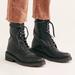 Free People Shoes | Free People Santa Fe Lace-Up Boots In Black Embossed Leather | Color: Black | Size: 9