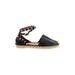 Valentino Garavani Sandals: Espadrille Wedge Boho Chic Black Shoes - Women's Size 38 - Almond Toe