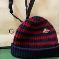 Gucci Accessories | Gucci Beanie Red/Blue Striped Wool Knitted Hat. Size Medium | Color: Red | Size: Os