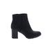 Kelly & Katie Ankle Boots: Black Print Shoes - Women's Size 7 - Round Toe