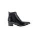 Marc Fisher LTD Ankle Boots: Chelsea Boots Chunky Heel Casual Black Print Shoes - Women's Size 6 - Almond Toe