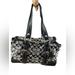 Coach Bags | Coach Chelsea Black Gray Signature Jacquard Turn Lock Duffel Satchel Bag. | Color: Black/Gray | Size: Os