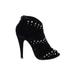 Olivia Miller Ankle Boots: Black Solid Shoes - Women's Size 6 - Peep Toe