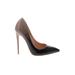 Heels: Slip-on Stiletto Cocktail Black Solid Shoes - Women's Size 7 - Pointed Toe