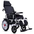 Heavy Duty Electric Wheelchair with Headrest,Foldable and Lightweight Powered Wheelchair,Seat Width: 45Cm,Joystick,Folding Power Wheelchair for Disabled Elderly Adults(Li-Ion Battery)