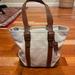 Coach Bags | Coach Hampton White/Brown Leather Shoulder Bag Satchel Purse F11201 | Color: Brown/White | Size: Os