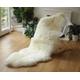 100% British Rare Breed Double Sheepskin Rug in Undyed Natural Ivory with Grey tones - Handmade in Somerset