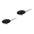 1 PC Steak Skillet Griddle for Induction Cooktop Outdoor Griddle Flat Frying Pan Commercial Griddle Wok for Induction Cooktop Cooking Pan Egg Frying Pan Gas Soup Pot ( Color : Silverx2pcs , Size : 39.