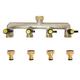 4-way Distributor, 4-way Brass Water Tap Distributor With 4Pcs 3/4inches Adapter 4Way Hose Tap For Garden, Yard, Agriculture(ELECTROPLATING)