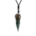 Tesselite Stone Necklace-Natural Stone Necklace Bird Beak Crystal Pendants Carved Animal Statue Head Pendant Gift Fashion Jewelry for Women Men,Indian agate,One size