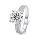 18K White Gold Created Diamond Engagement Ring, 0.8ct Round Lab Created Diamond Engagement Ring Women's Rings Size X 1/2